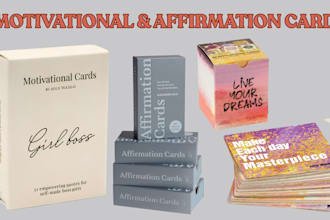 design printable custom motivational card affirmation card card box packaging