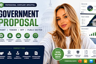 government grant presentation, public sector proposal deck, tender presentation