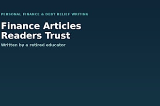 write SEO optimized articles on debt relief and personal finance for your blog