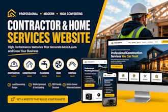 design contractor, roofing, hvac, plumbing, construction website