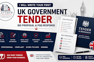 write your first UK government tender bid proposal pqq and compliance check now