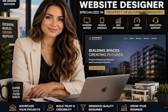 property development website, real estate, construction website using wix