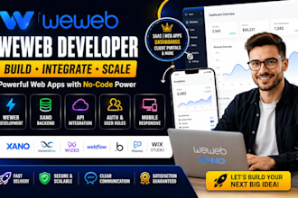 build weweb website, xano backend, API integration and saas web app