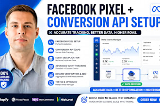 setup facebook pixel conversion API and meta ads manager conversion tracking