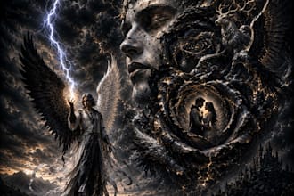create hyper realistic dark fantasy ai art and illusions