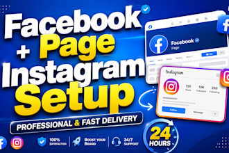 create  facebook page and instagram setup professionally