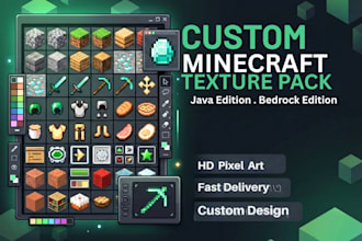 design custom minecraft pvp textures pack resource pack and blockbench 3d models