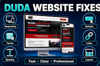 fix duda website mobile, layout, form, or design issues