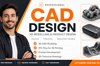 create custom 3d printable cad models stl step obj 3mf files and product design