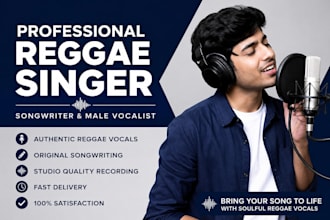 be your professional male reggae singer songwriter male vocalist male pop singer