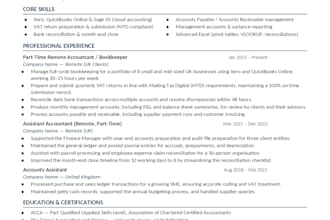 write ats optimized resume UK accounting