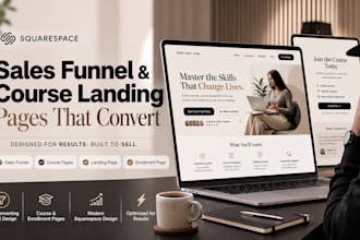 design squarespace sales funnel course landing page enrollment page site