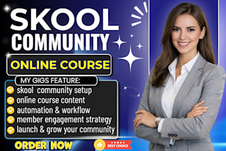 set up, manage skool community, skool membership and circle community