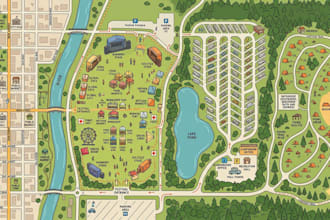 design custom festival map, city map, rv map, campground map