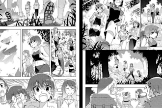 draw comic book illustration webtoon manga panel anime manga comic book art