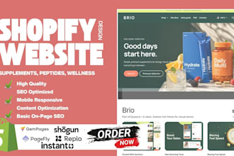 design a converting shopify landing page for supplements peptides wellness brand
