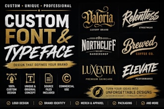 design custom font and typography design typeface