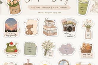 create cute aesthetic sticker designs for planners and cricut