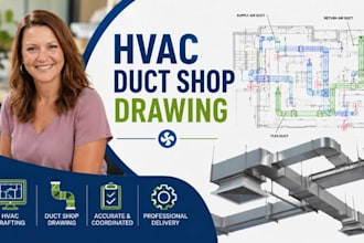 hvac duct shop drawing, mechanical hvac drafting, hvac coordination drawing cad