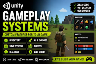 develop gameplay features and systems in your unity game