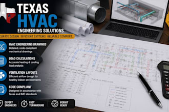 provide texas hvac engineering drawings load calculations ventilation layouts