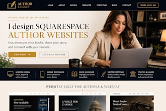 design squarespace author website book or politics website writer portfolio blog