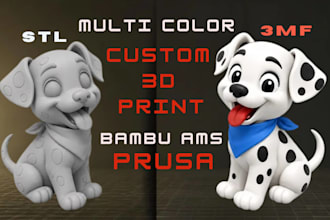 design 3d multicolor print model 3mf stl for bambu ams prusa fdm resin printing