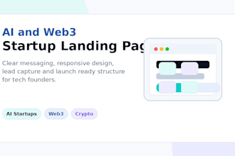 create a startup landing page for tech brands