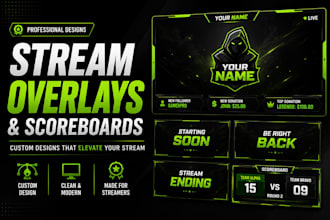design custom stream overlays scoreboards and stream package for whatnot obs