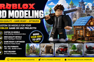 design professional roblox 3d models for your game