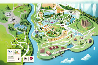 design a premium festival, event or tourism vector map illustration