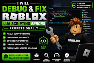 debug and fix roblox lua scripting errors professionally