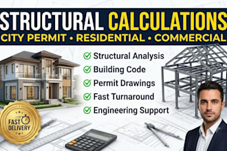 do structural calculations for residential and commercial city permits stamp