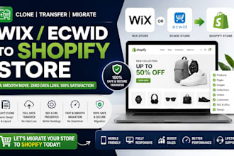 clone transfer or migrate wix ecwid to shopify store