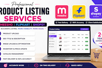 flipkart, meesho product listing and ecommerce management