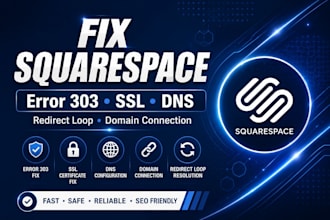 fix squarespace error 303, SSL and redirect issues