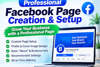 create professional facebook page and setup page profile