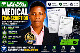 provide accurate medical transcription, soap notes, and clinical documentation