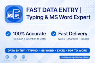 do fast typing, data entry and assignment formatting