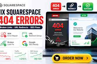 fix squarespace 404 errors and URL redirects