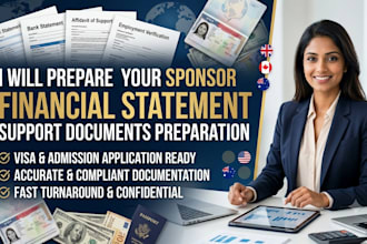 prepare your sponsor financial statement support documents preparation