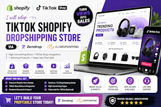 setup tiktok shopify dropshipping via zendrop cj dropshipping