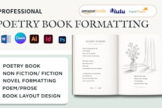 format poetry book prose poem chap book romance novel non fiction KDP ebook kdp