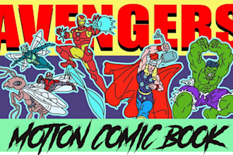 create a motion or animate your comic book panel from manga, comic or drawing