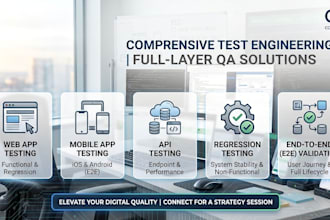 perform e2e functional, regression, and API testing for any application