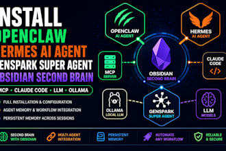 install openclaw hermes ai agent genspark super agent obsidian second brain mcp