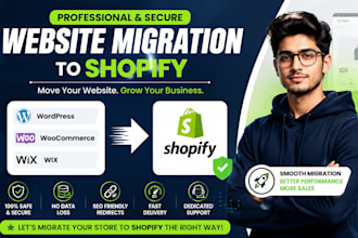 migrate wordpress to shopify, woocommerce to shopify, or wix website migration