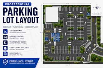 design commercial parking iot layout parking striping and ada parking plan