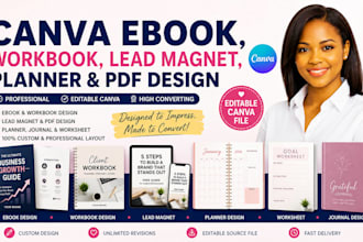 design professional canva ebook, workbook, lead magnet