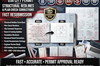 fixusacity permit structural redlines and plan check corrections for resubmision